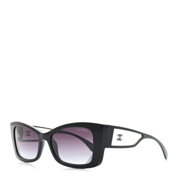 CHANEL Acetate CC Rectangle Sunglasses 5430 Black