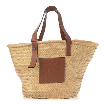 LOEWE Raffia Basket Tote Bag Natural Tan