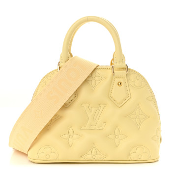 LOUIS VUITTON Calfskin Bubblegram Alma BB Banana