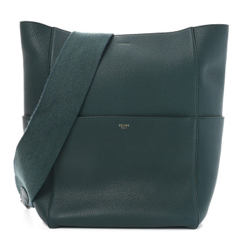 CELINE Soft Grained Calfskin Sangle Bucket Bag Amazone