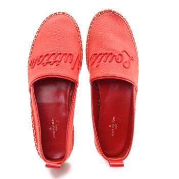 LOUIS VUITTON Canvas Waterfall Espadrille 36 Rouge