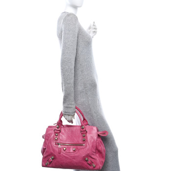 BALENCIAGA Agneau Giant 21 Gold Hardware Mid Day Sorbet