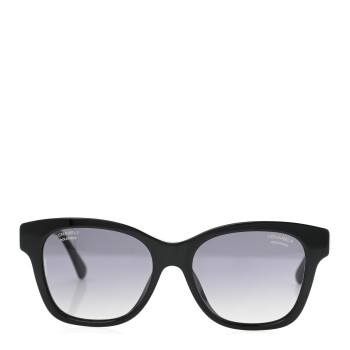 CHANEL Acetate Polarized Pearl CC Square Sunglasses 5482-H-A Black