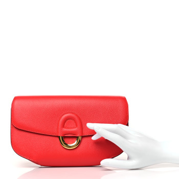 HERMES Epsom Cherche Midi Clutch Rouge Tomate