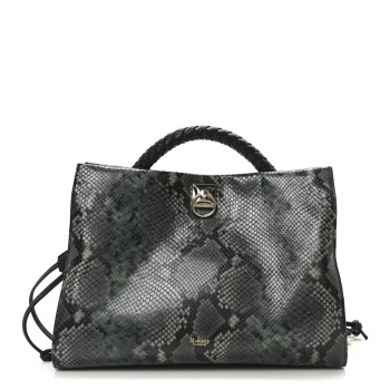 MULBERRY Snakeskin Suede Iris Tote Green