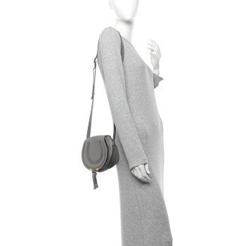 CHLOE Calfskin Mini Marcie Round Crossbody Bag Cashmere Grey