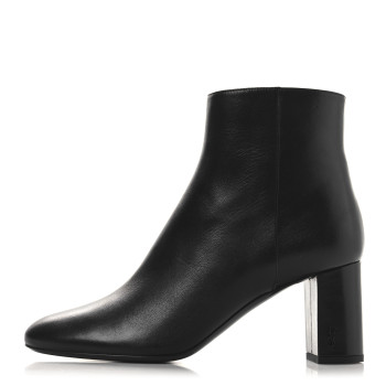 SAINT LAURENT Nappa Vendome Loulou 70mm Ankle Zip Boot 40 Black