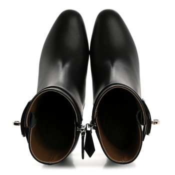 HERMES Calfskin Saint Germain Ankle Boots 35.5 Black