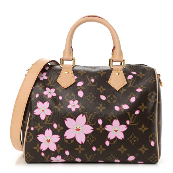 LOUIS VUITTON LV X TM Monogram Cherry Blossom Speedy Bandouliere 25 Sakura Brown