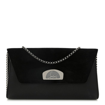 CHRISTIAN LOUBOUTIN Veau Velours Calfskin Vero Dodat Clutch Black