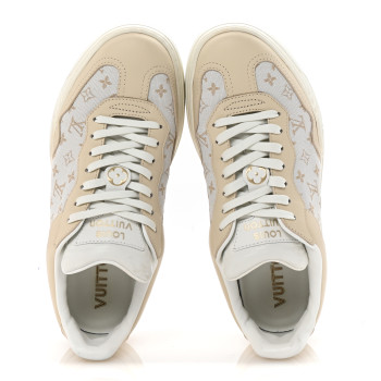 LOUIS VUITTON Canvas Calfskin Monogram LV Groovy Platform Sneakers 38 Beige
