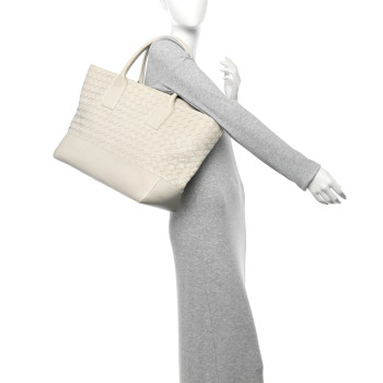 BOTTEGA VENETA Nappa Intrecciato Tote Bag White