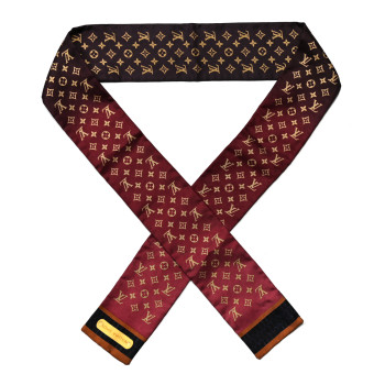 LOUIS VUITTON Silk Monogram Mirage Bandeau Bordeaux