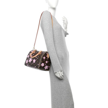 LOUIS VUITTON LV X TM Monogram Cherry Blossom Speedy Bandouliere 25 Sakura Brown