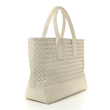 BOTTEGA VENETA Nappa Intrecciato Tote Bag White