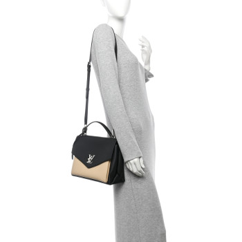 LOUIS VUITTON Soft Calfskin My Lockme Top Handle Vanille Black
