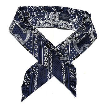 HERMES Eperon d'Or Bandana Ruffle Twilly Marine Fonce Black White