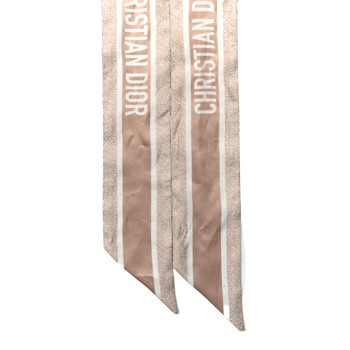 CHRISTIAN DIOR Silk Oblique Mitzah Scarf Beige