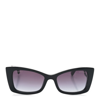 CHANEL Acetate CC Rectangle Sunglasses 5430 Black