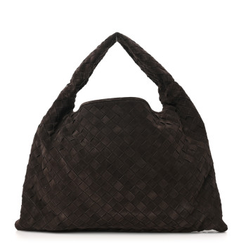 BOTTEGA VENETA Suede Intrecciato Small Hop Fondant