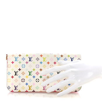 LOUIS VUITTON Monogram Multicolor Insolite Wallet White Litchi