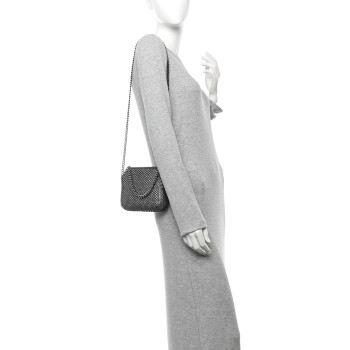 STELLA MCCARTNEY Mesh Crystal Mini Falabella Crossbody Bag Fog
