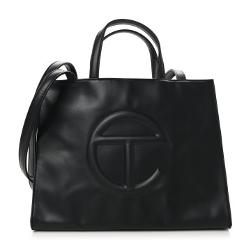 TELFAR Vegan Leather Medium Shopping Bag Black