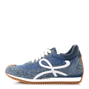 LOEWE Brushed Suede  Nylon Flow Runners Sneakers 39 Raw Denim