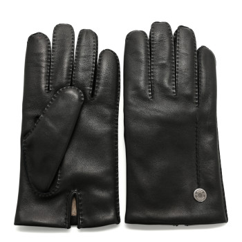 HERMES Lambskin Cashmere Gloves 8.5 Black
