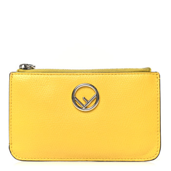 FENDI Vitello Cruise F is Fendi Zip Card Holder Sunflower