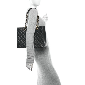 CHANEL Caviar Quilted Grand Shopping Tote GST Black
