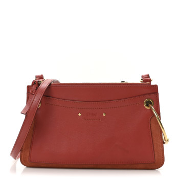 CHLOE Calfskin Suede Mini Roy Bag Earthy Red