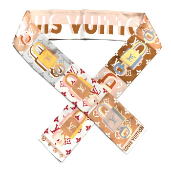 LOUIS VUITTON Silk LV Unlocked Bandeau Brown