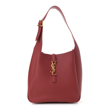 SAINT LAURENT Smooth Calfskin Small Le 5 A 7 Soft Hobo Red Danger