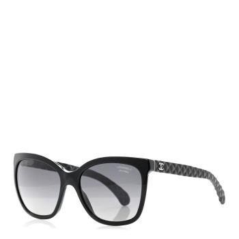 CHANEL Acetate Quilted Polarized Butterfly CC Sunglasses 5288-Q Black