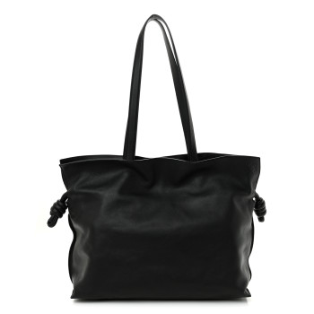 LOEWE Calfskin Flamenco Knot XL Shoulder Bag Black