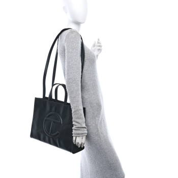 TELFAR Vegan Leather Medium Shopping Bag Black