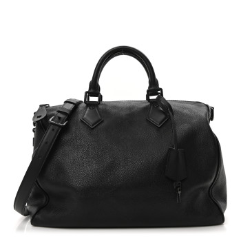 LOUIS VUITTON Calfskin Monogram Speedy P9 Bandouliere 40 Ultra Black