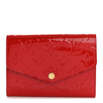 LOUIS VUITTON Vernis Sarah Compact Wallet Cherry