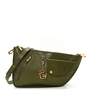 BURBERRY Calfskin Medium Shield Twin Bag Coal