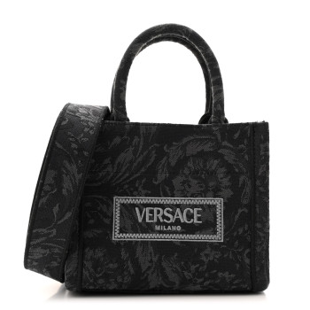 VERSACE Jacquard Barocco Extra Small Athena Tote Black