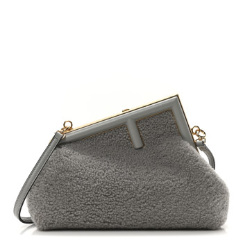 FENDI Shearling Small Fendi First Ghiaccio Oro Soft