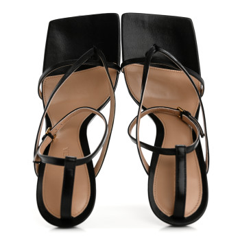 BOTTEGA VENETA Lambskin Stretch Multi Strap 90mm Sandals 38.5 Black