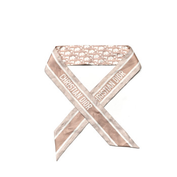 CHRISTIAN DIOR Silk Oblique Mitzah Scarf Beige