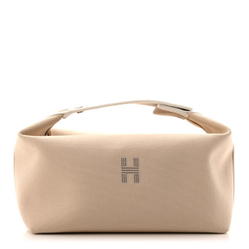 HERMES Canvas Large Bride-A-Brac Pouch Natural