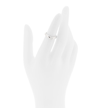 TIFFANY Platinum Diamond Elsa Peretti Curved Band Ring 47 4.25