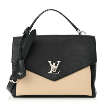 LOUIS VUITTON Soft Calfskin My Lockme Top Handle Vanille Black