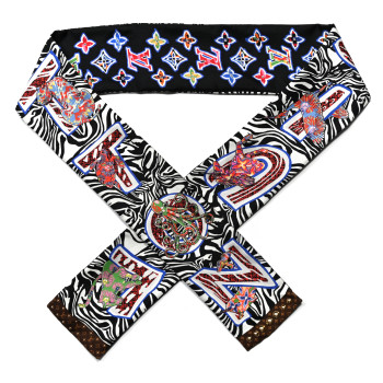 LOUIS VUITTON Silk Monogram ABC Bandeau Black