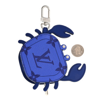 LOUIS VUITTON Monogram Crab Bag Charm Blue