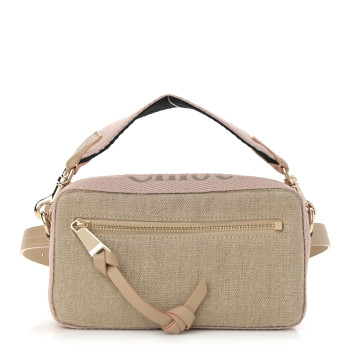 CHLOE Linen Woody Belt Bag Blush Beige